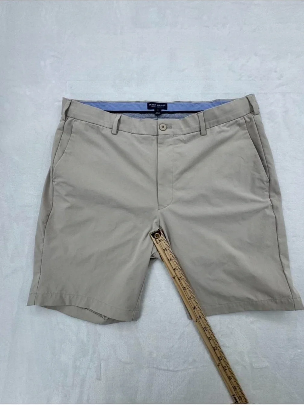Men’s Peter Miller Crown Crafted Surge Performance Shorts Taupe Size 36 - Picture 4 of 7